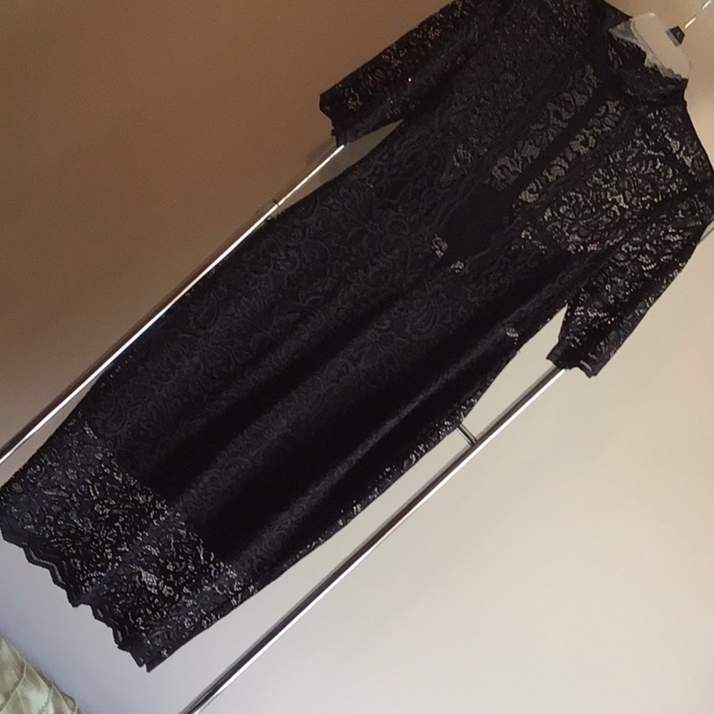 Express lace detail midi cocktail dress